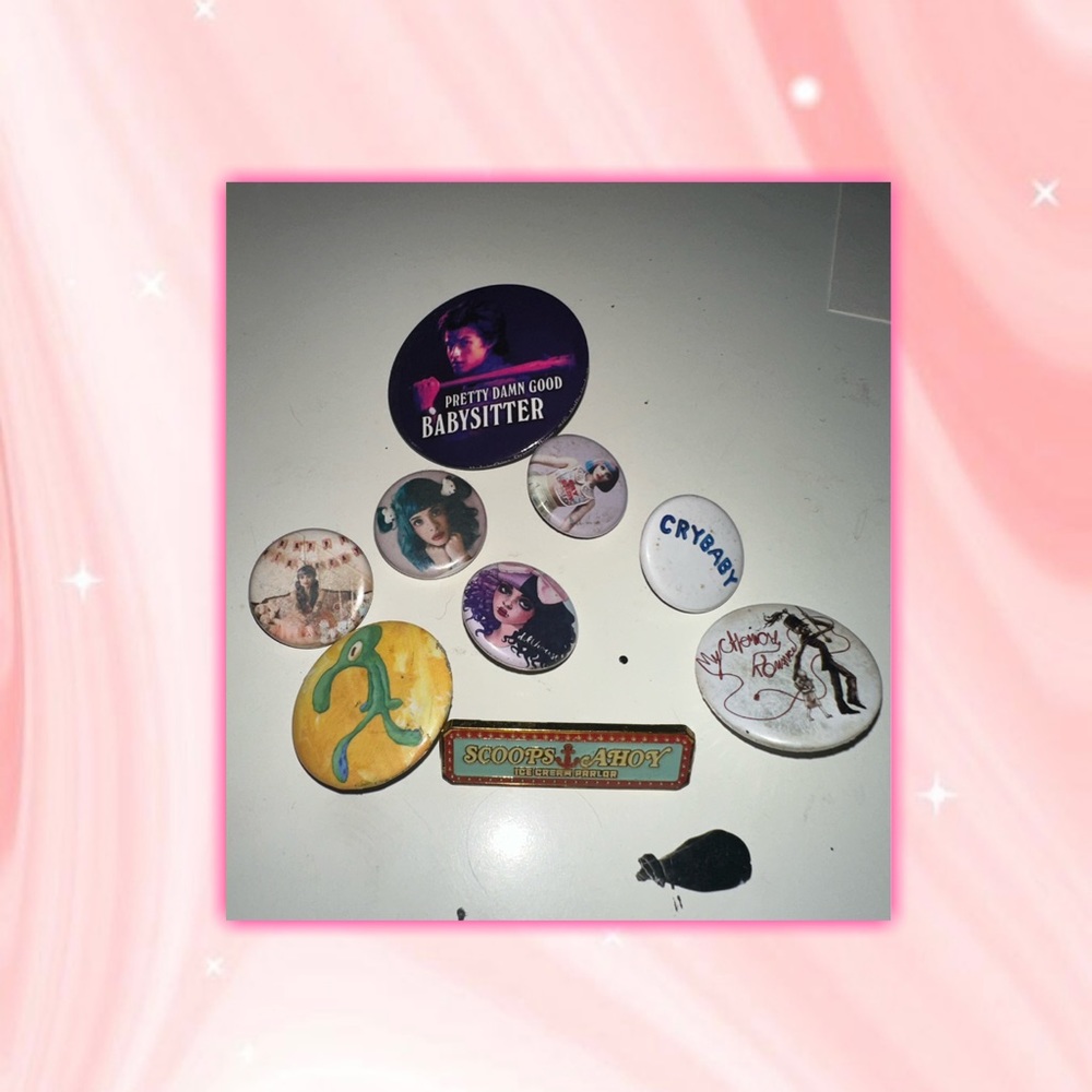 Stranger Things, Melanie Martinez, SpongeBob, and My Chemical Romance pin pack